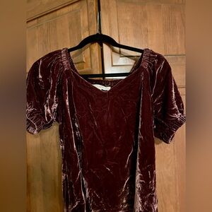 LOFT purple velvet blouse
